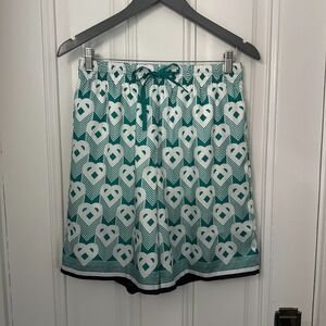 Casablanca‎ Tennis Club Silk Shorts Green White Italy NWOT Unisex/Men's Medium